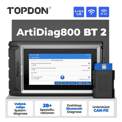 TOPDON ArtiDiag800 BT 2 OBD2 Scanner für alle Systeme, 28+ Reset-Services