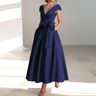 Customized Mother of The Bride Dresses Ankle A Line Satin Wedding Guest Gowns