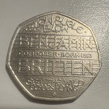 UK 50p Fifty Pence Coin Benjamin Britten Reverse 2013 Elizabeth II Uncertified