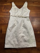 Tommy Hilfiger Women’s Metallic Gold belted Sleeveless Pleat Dress Sz 6