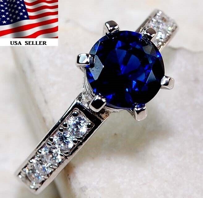  1CT Heat Treated Kyanite 925 Sterling Silver Ring Sz 7 &5-8