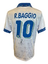 ROBERTO BAGGIO SIGNED 1994 ITALY WORLD CUP AWAY SHIRT (ACG CERT AG17289)