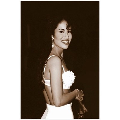 Selena Quintanilla Vintage Portrait Black White Poster