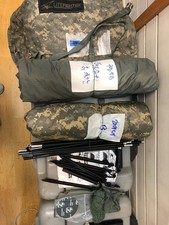 4.USGI LiteFighter 1 Tent Full Set ACU Digital Camo 1-Man Cot Camp DAMAGED BAG