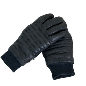 Vintage Men’s Winter Ski Black Leather Gloves Cashmere/Olein Lined Size Large