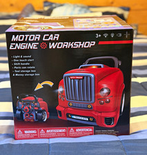 Motor Car Engine Workshop Red Pretend Play Toy Light  Sound FR2019