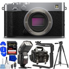 FUJIFILM X-E5 Mirrorless Camera Body Silver 16949923 - 10PC Accessory Bundle