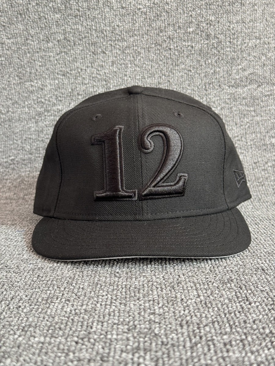 New Era 12 Snapback 9FIFTY Black Flat Brim Hat One Size Streetwear