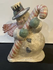 Ragon House Vintage Style Large 14” Snowman w/Candy Cane