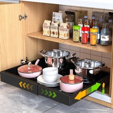 Pull Out Cabinet Organizer 21" Deep Expandable Slide Out Drawer Organizers,No...