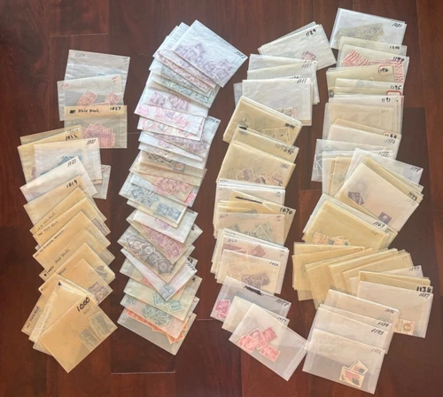 LOT Old Vintage US Stamp USED Accumulation in Glassines Scott # 1000-1201