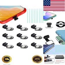 Durable USB C-Type Anti-Loss Dust Plugs   10PCS Black Silicone Covers for Phones
