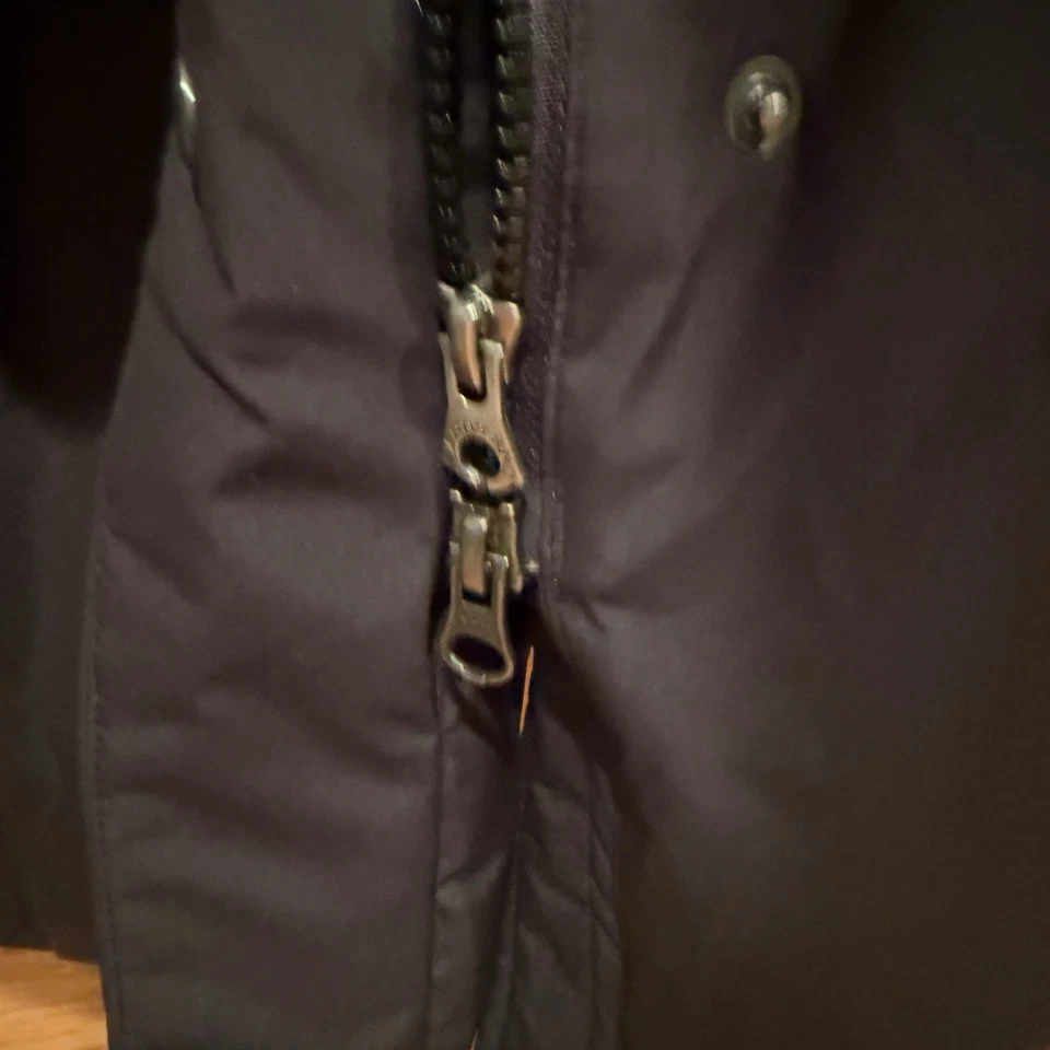 Maxi Abrigo Lands’ End Mujer 2X Largo Plumón Negro Con Capucha 80/20 Plumón Relleno Cálido Foto 3 de 4