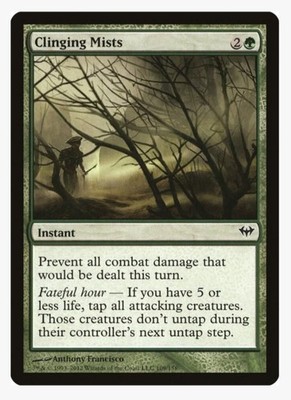  Clinging Mists | MTG DKA | EDH Commander Green Fog Fateful Hour Tap | LP