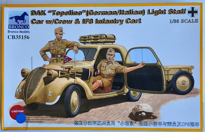 Bronco 35156 1:35 DAK Topolino Light Staff Car w/Crew & IF8 Cart OVP
