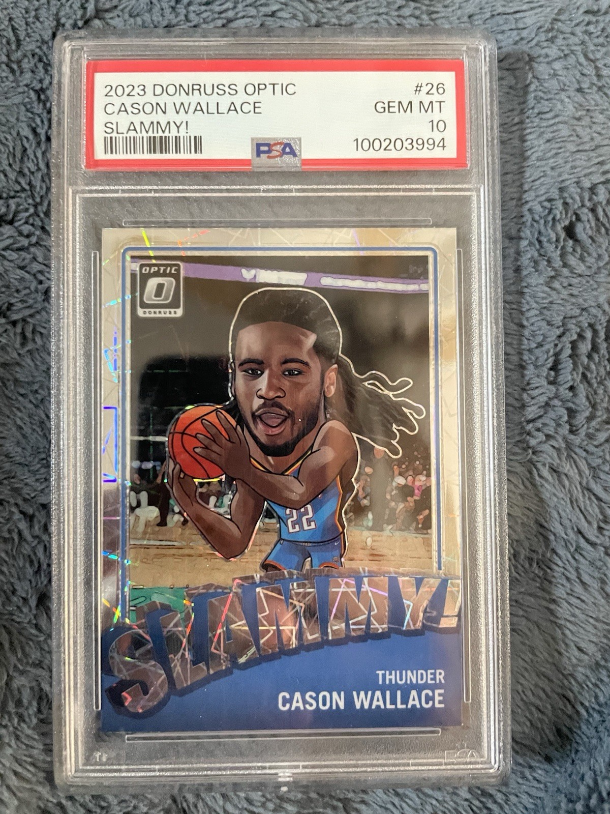 Panini 2023-24 Donruss Optic Slammy! #26 Cason Wallace RC Thunder PSA 10