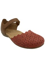 Earth Leather Perforated Mary-Janes Brynn Coral/Tan