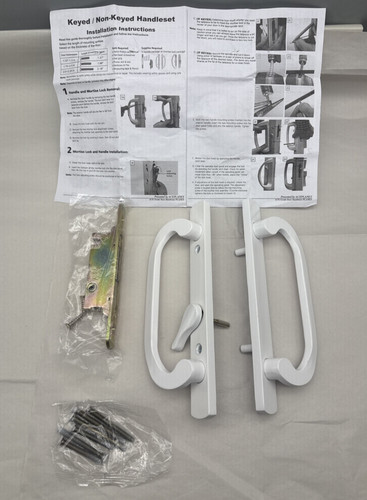 Sliding Patio Door Handleset, 45° Keyway, 3-15/16" H.C., Non Keyed-Only Handle..