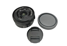 Sony E PZ 16-50mm f/3.5-5.6 OSS Lens for Sony E-Mount Black Back Front Caps