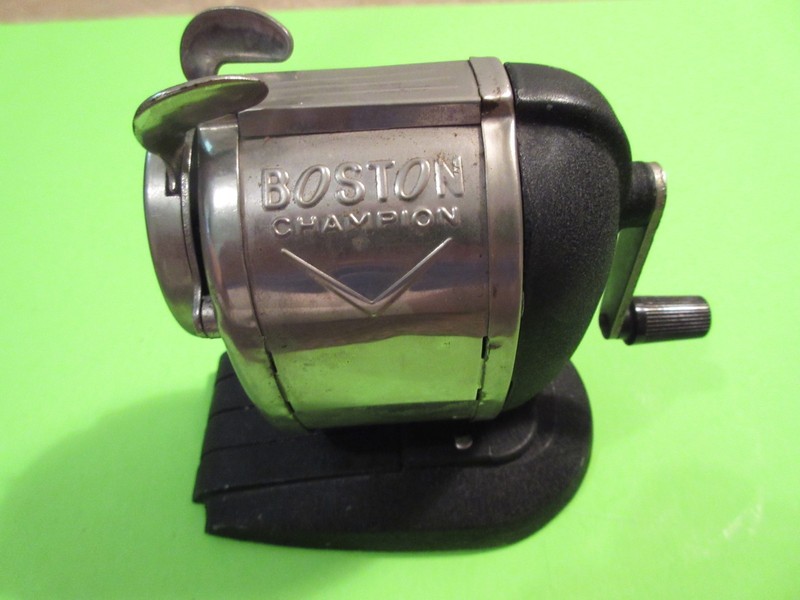 Vintage Boston Champion Pencil Sharpener Pinch Feed Good Condition