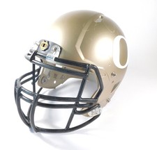 2016 Oregon Ducks Team Used Riddell L Football Gold Helmet COA AA0113400