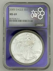2005 $1 American Silver Eagle NGC MS69 Trader Bea Slab
