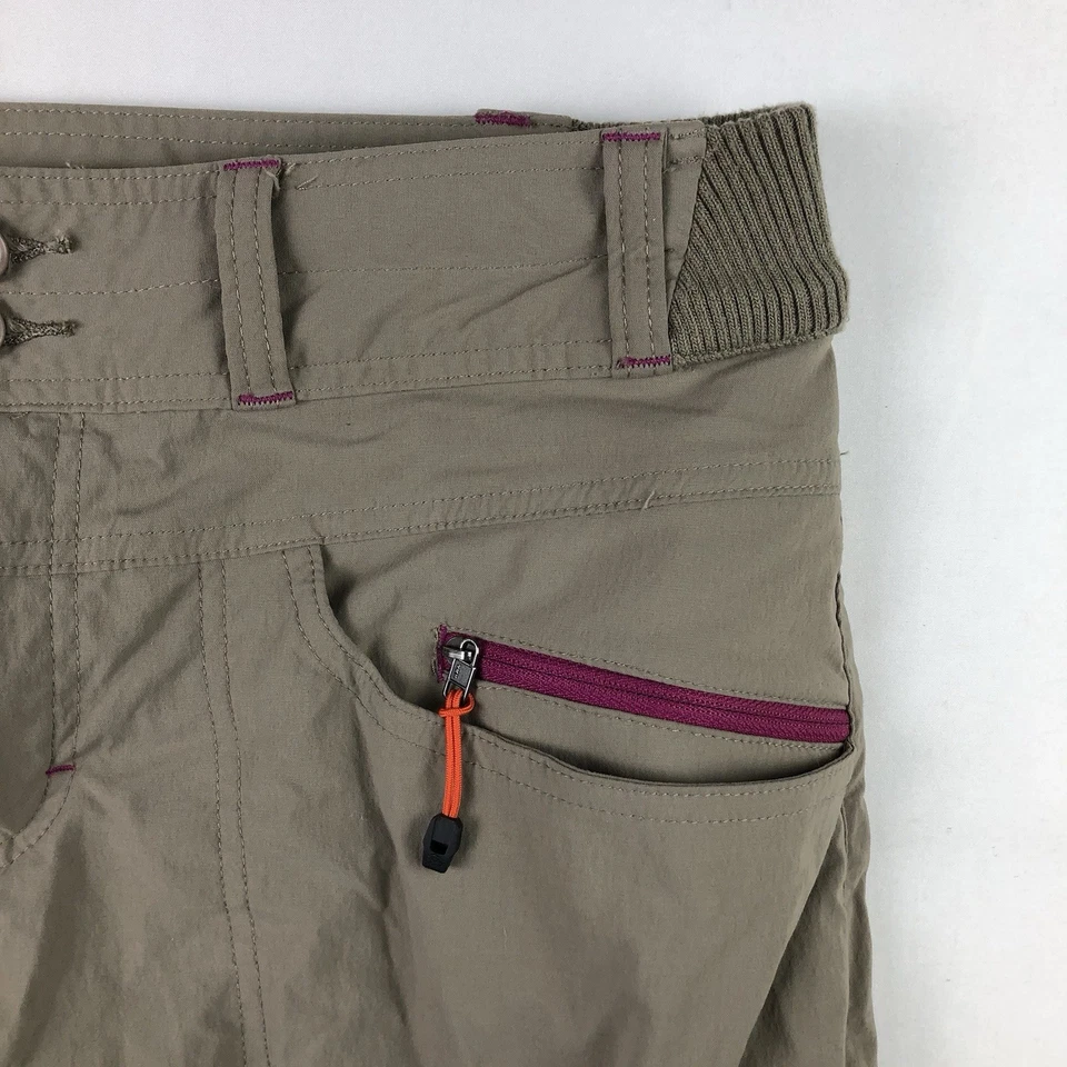 Cabelas XPG Trail Pants Womens 8 (32x31) Khaki Cargo Nylon Stretch Hiking Pants - Image 2 of 4