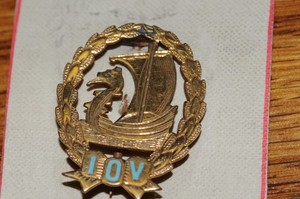 IOV Viking Fraternal Organization Pin Gold Filled 1897 Historical New Old Stock