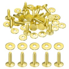 20Set Copper Rivets and Burrs 9x3.3x12mm Polish Copper Rivet Fastener Gold,