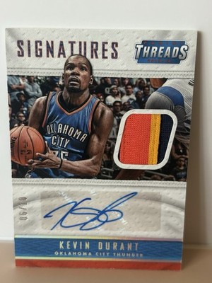 Kevin Durant /10 - 2015-16 Panini Threads - #TS-KDR Game Worn Patch Autograph