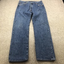 Levis 501 Jeans Mens 36x32 Blue Medium Wash Straight Leg Denim Button Fly