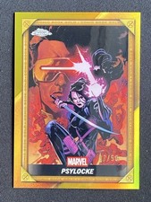 Psylocke 2025 Topps Chrome Deadpool Comic Book Gold Gold Refractor 07/50 #CB-29