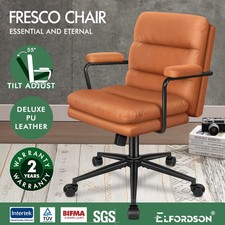 ELFORDSON Office Chair Dual-padded Swivel Gas Lift Metal Frame Computer Gaming