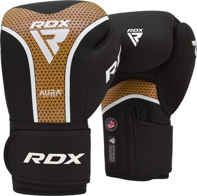 RDX Boxing Gloves Men Women, Pro Training Sparring Mitts, Muay 12 oz, Golden
