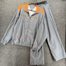 Vintage Le Coq Sportif Track Suit Jacket Pants Mens L Gray Orange Set 90s Casual