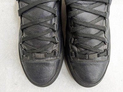 Balenciaga Arena Men 7 40 Navy Blue Black Leather High Top