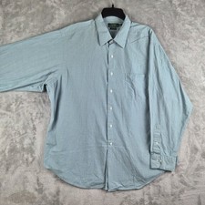 Lauren Ralph Lauren Dress Shirt Mens 18 34/35 Green Micro Check Long Sleeve