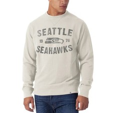 Seattle Seahawks - EST 1976 Logo Striker Sandstone Premium Crew Neck Sweatshirt