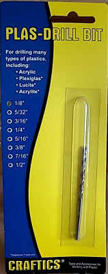 1/8'' Craftics Plas-Drill Bit for Acrylic, Plexiglass, Lucite, Acrylite #1106006