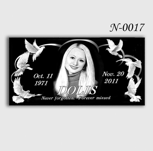 Headstone Tombstone 24x12x3 inches Black Granite Diamond Engraved - Bild 3 von 19
