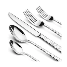 60 Piece Silverware Set for 12, Food-Grade Stainless Steel Utensils Set Inclu...