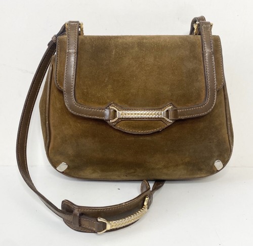Vintage Gucci Brown Suede Shoulder Bag 
