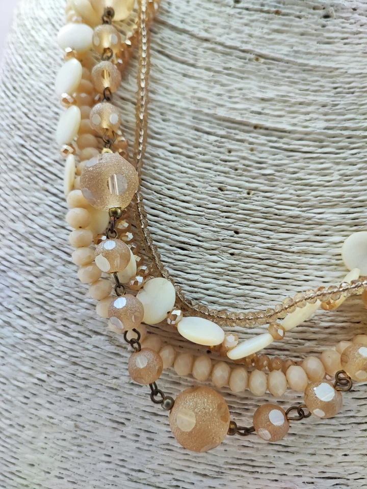 Collana Multifili In Madreperla E Cristalli Mix - Immagine 3 di 4