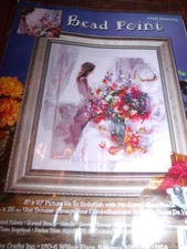 Design Works DREAMING Bead Point Kit Area 8"  x 10" Lady & FLowers!