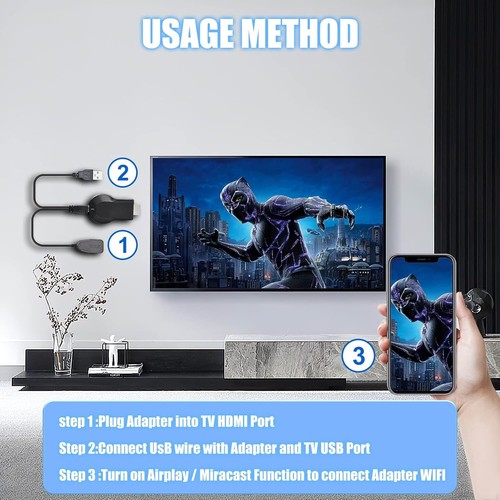 Wireless Display Adapter 4K HDMI - WiFi 1080P Mobile Screen Mirroring Receiver - Picture 7 of 7