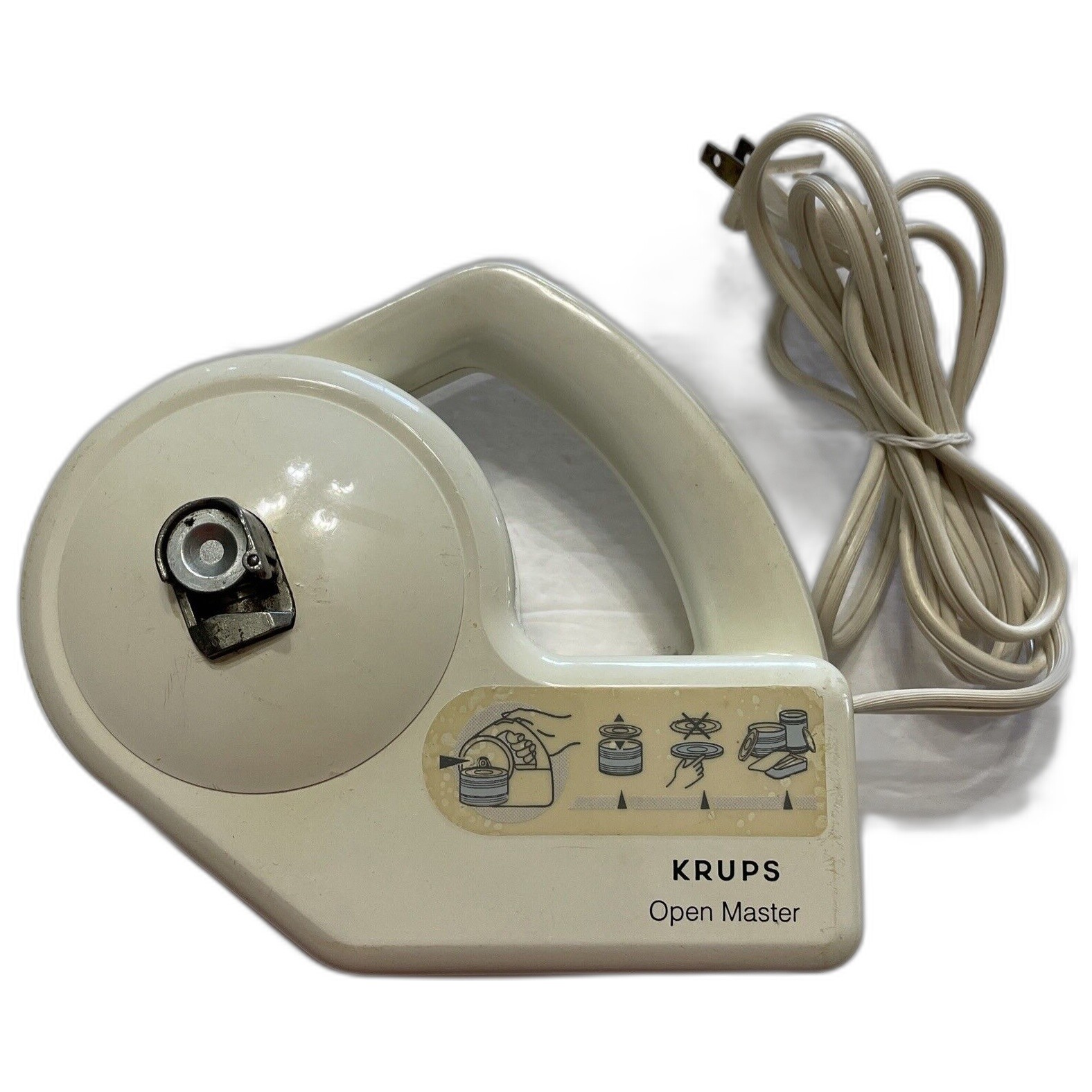 Krups Open Master Electric Can Opener Bladeless Model 404 White Tested