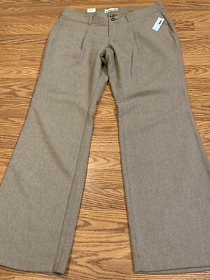 New Womens Old Navy Dress Pants 14 Tan Wool Blend Lined Pleated Mid Rise  Trouser | eBay