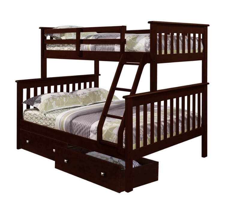 Donco Kids Twin Over Full Mission Bunk Bed