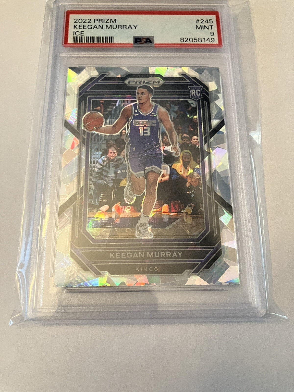 2022 Panini Prizm Keegan Murray  Cracked Ice RC - PSA 9 #245