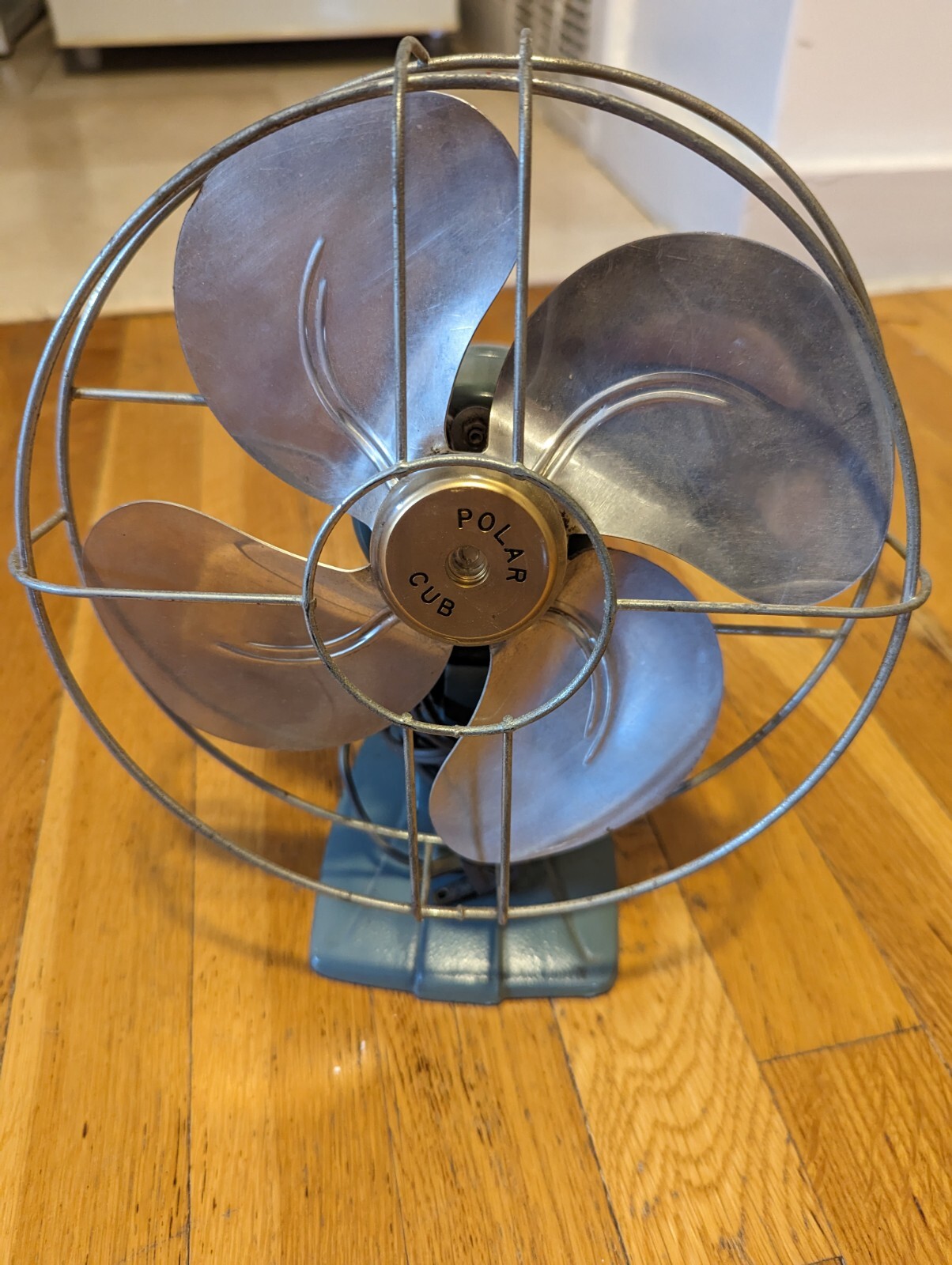 Antique POLAR CUB Desk Fan Metal Blade AC Gilbert Early 1900s 8" VTG Pedestal eBay